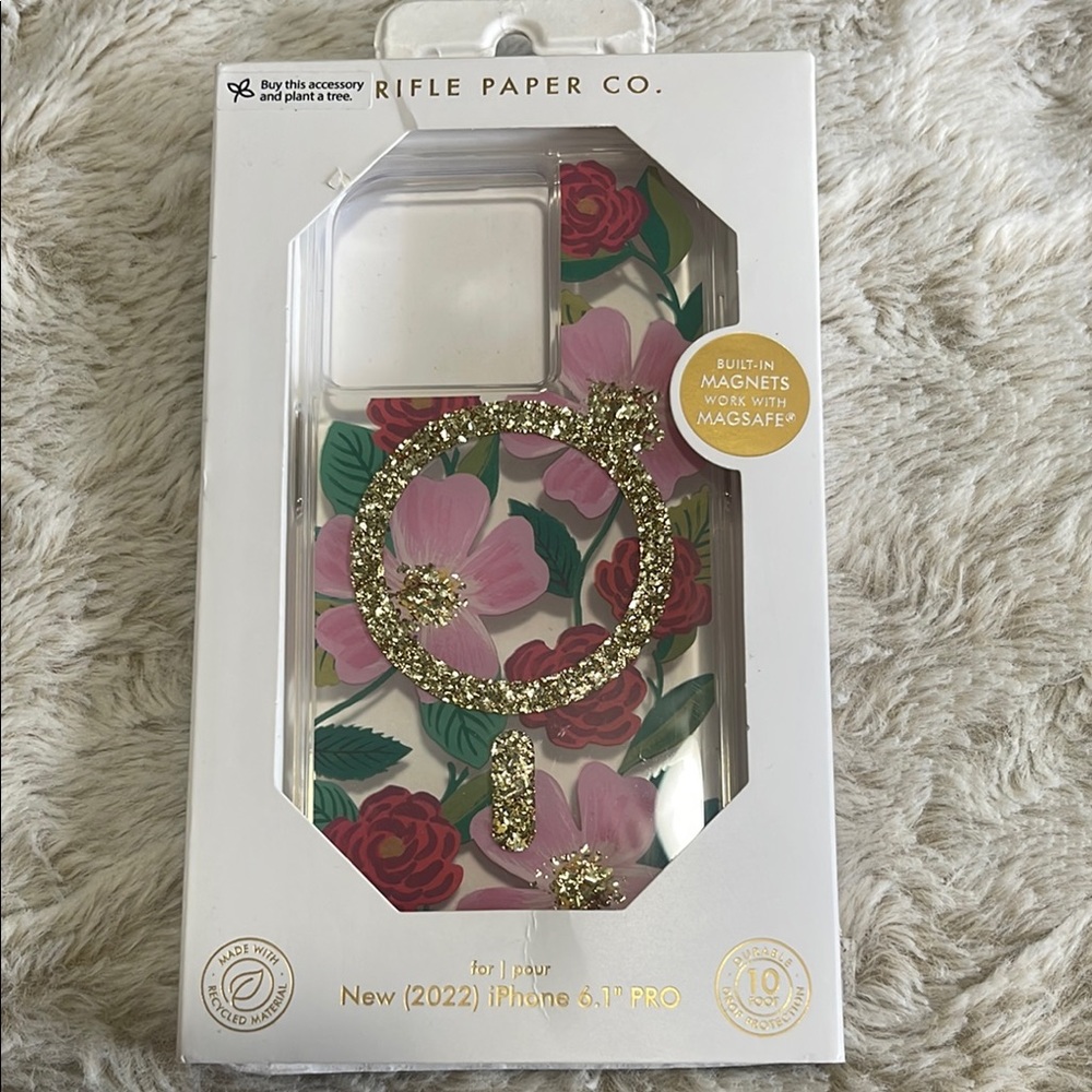 Rifle Paper Co. Floral iPhone Case with Gold Accents